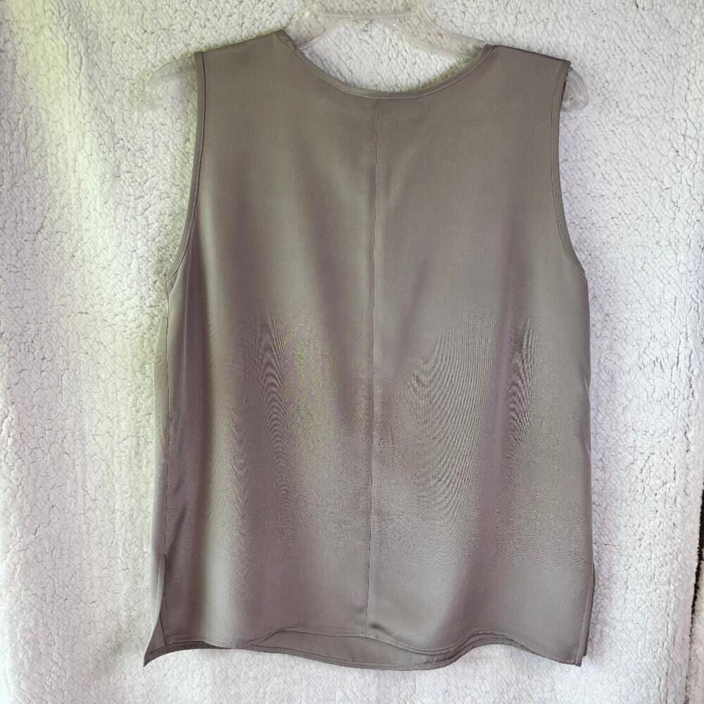 Caroline Rose Beige 100% Silk Sleeveless Blouse Size S‎ Made in USA - Picture 2 of 9